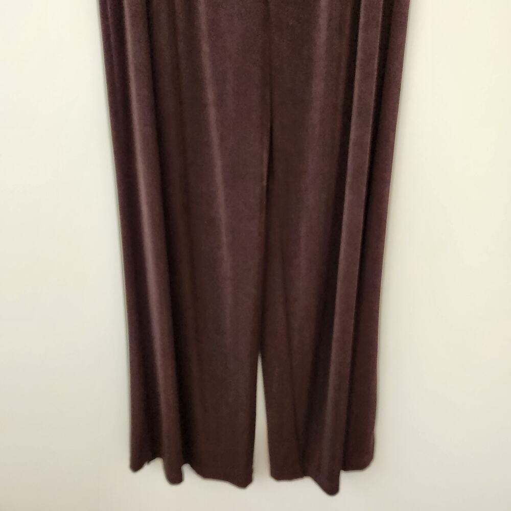 Chicos Travelers Pants Women 1S Chocolate Brown Slinky Knit Elastic Waist Dressy - Picture 3 of 16